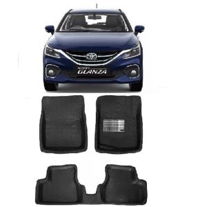 4.5D Car Floor Foot Tray Mats for Glanza  - Black